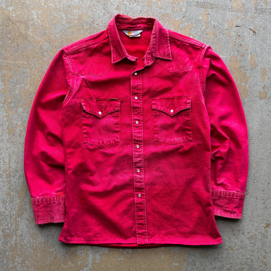 Red Repaired Carhartt pearl snap